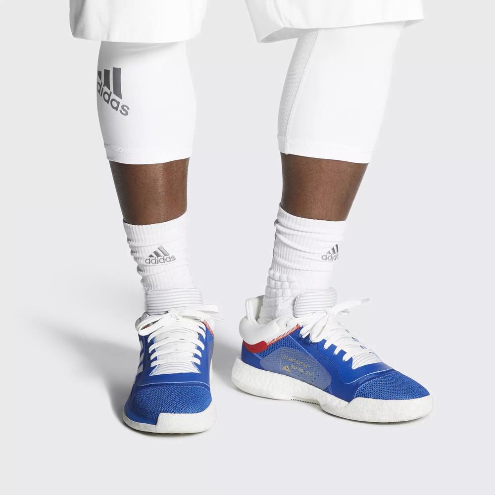 Adidas Marquee Boost Low Tenis De Basketball Azules Para Hombre (MX-13746)